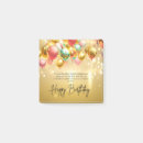 Search for happy birthday post it notes Gold balloon birthday