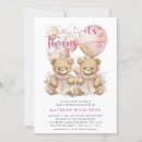 Search for twin bears invitations Pink
