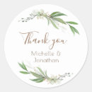 Search for gold floral thank you wedding stickers Greenery