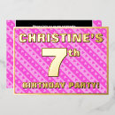Search for pink 7th birthday invitations 7 years old