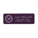 Search for purple monogram return address labels Elegant
