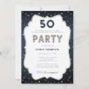 Search for bling 50th birthday invitations Denim and diamonds