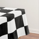 Search for black and white checkered tablecloths Chequered
