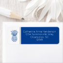 Search for white beach return address labels Blue and white