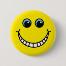 Search for happy face emoji badges pins Yellow