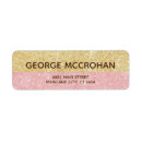 Search for faux glitter return address labels Faux rose gold
