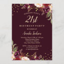 Search for burgundy 21st birthday invitations Gold