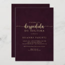 Search for gold and burgundy bridal shower invitations For her