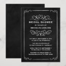 Search for blackboard bridal bridal shower invitations Black and white