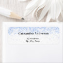 Search for blue glitter return address labels Blue and white