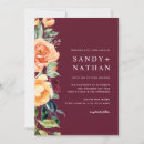 Search for burgundy floral wedding invitations Modern