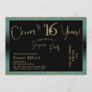 Search for teal black sweet 16 invitations Party