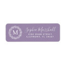 Search for purple monogram return address labels Classic