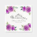 Search for purple floral napkins Calligraphy