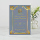 Search for slate blue wedding invitations Gold