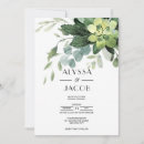 Search for succulent plant wedding invitations Botanical