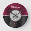 Search for modern in red black clocks For her