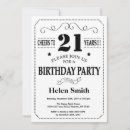 Search for black and white 21st birthday invitations Twenty one birthday