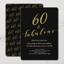 Search for 60 and fabulous sixty years invitations Black gold
