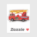 Search for firetruck birthday party stickers Red