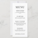 Search for black and white wedding menus Simple minimalist