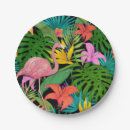 Search for flamingo paper plates Tropical leaves
