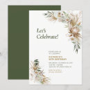 Search for gold and green birthday invitations Elegant