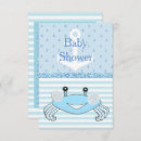 Search for crab baby shower invitations Blue