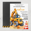 Search for boy construction birthday invitations Trucks