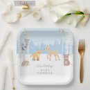 Search for winter forest plates Winter baby shower