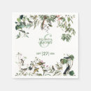 Search for vintage wedding napkins Eucalyptus