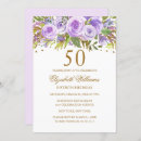 Search for purple and gold 50th birthday invitations Floral