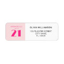 Search for 21st birthday return address labels Pink