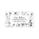 Search for black floral return address labels Botanical