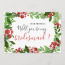 Search for christmas bridal party proposal cards Watercolor