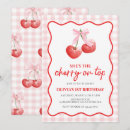 Search for cherry birthday invitations Gingham