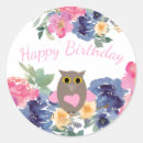 Search for birthday owl stickers Watercolor