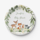Search for woodland baby shower plates Gender neutral