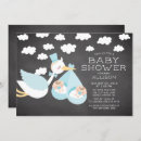 Search for stork baby boy shower invitations Modern