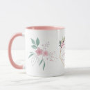 Search for monogram pink flowers mugs Pretty