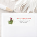 Search for festive floral return address labels Mistletoe