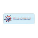 Search for navy blue and white stripe return address labels Nautical