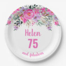 Search for 75th birthday paper plates Flowers