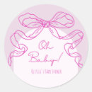Search for pink bow baby shower stickers Handwritten