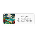 Search for hawaiian islands return address labels Tropical island