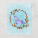 Search for watercolor wolf postcards Feathers