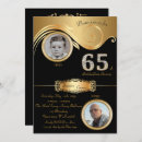 Search for black and gold 65th birthday invitations Script