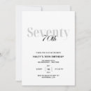 Search for black and white 70th birthday invitations Calligraphy
