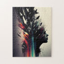 Search for faces abstract art puzzles Colourful