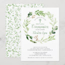 Search for green first communion invitations Watercolor